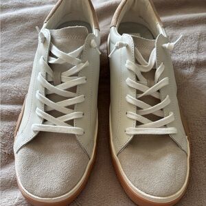 Dolce Vita White and Tan Sneakers Minimalist Design